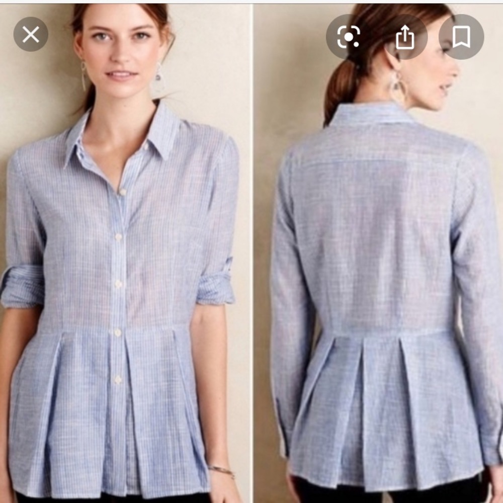 Anthropologie Tylho striped peplum shirt